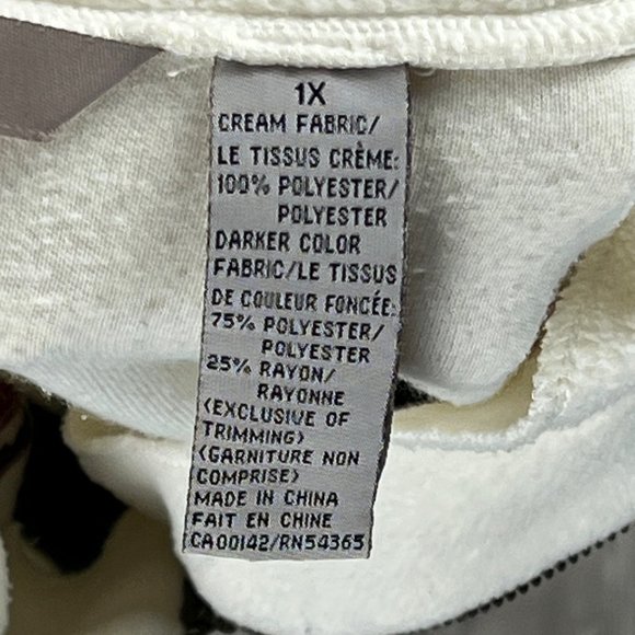 Tanjay Flowers Women's 1X Quarter Zip Fleece Sweater - Picture 4 of 9